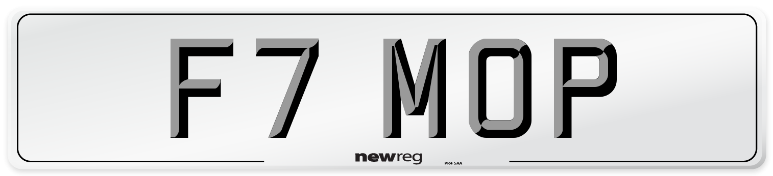 F7 MOP Number Plate from New Reg